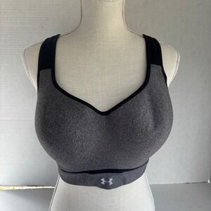 Under Armour Sports Bra Womens 38D Gray Black Vanish High Impact